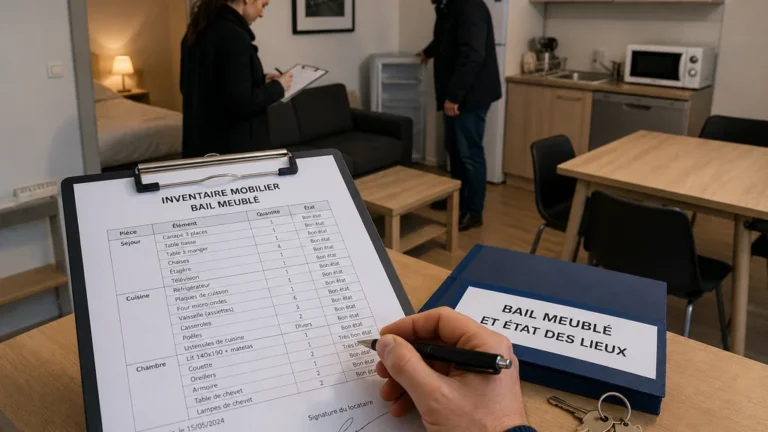 Inventaire du mobilier dans un appartement meublé lors de l’état des lieux d’entrée