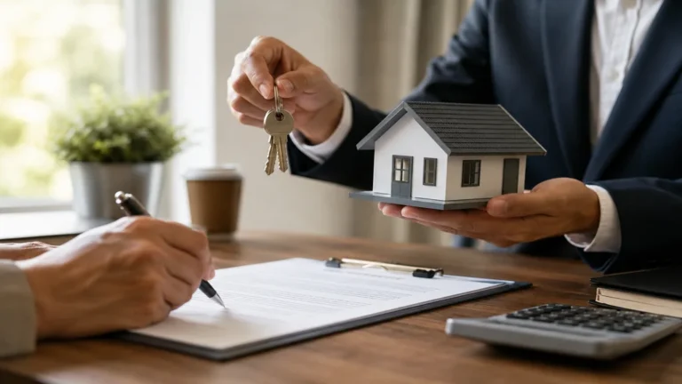 Signature d’un document immobilier avec remise de clés pour un logement financé par un prêt à taux zéro