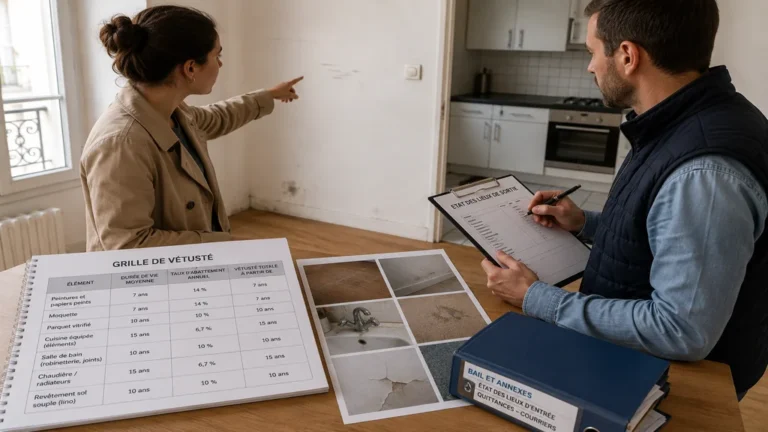 État des lieux de sortie avec constat de vétusté après 10 ans de location